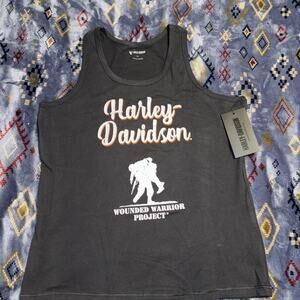 NEW HARLEY DAVIDSON 96193-23VW Women's Wounded Warrior Project Knit Tank Blk 2XL